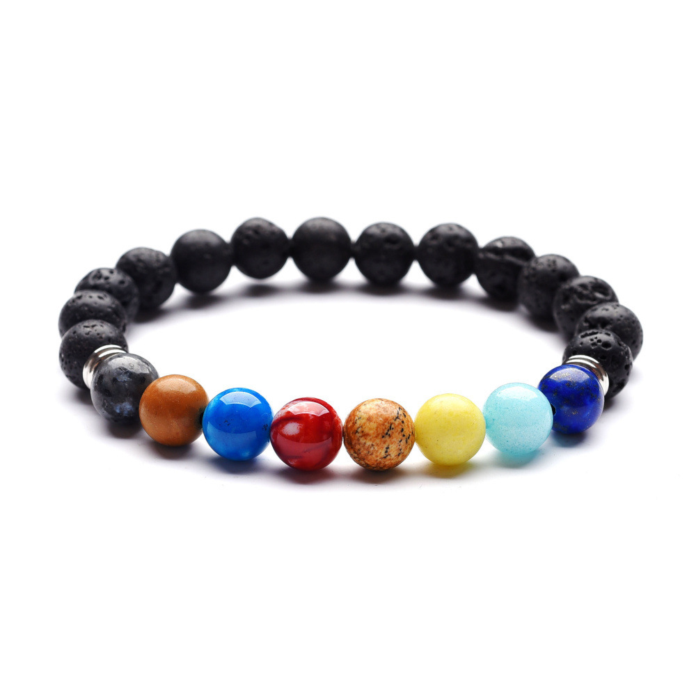 7 Chakra Stone Black Onyx Bracelet
