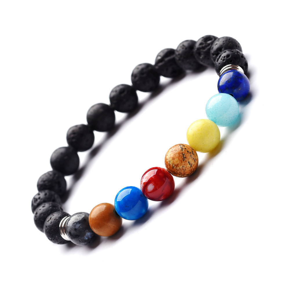 7 Chakra Stone Black Onyx Bracelet