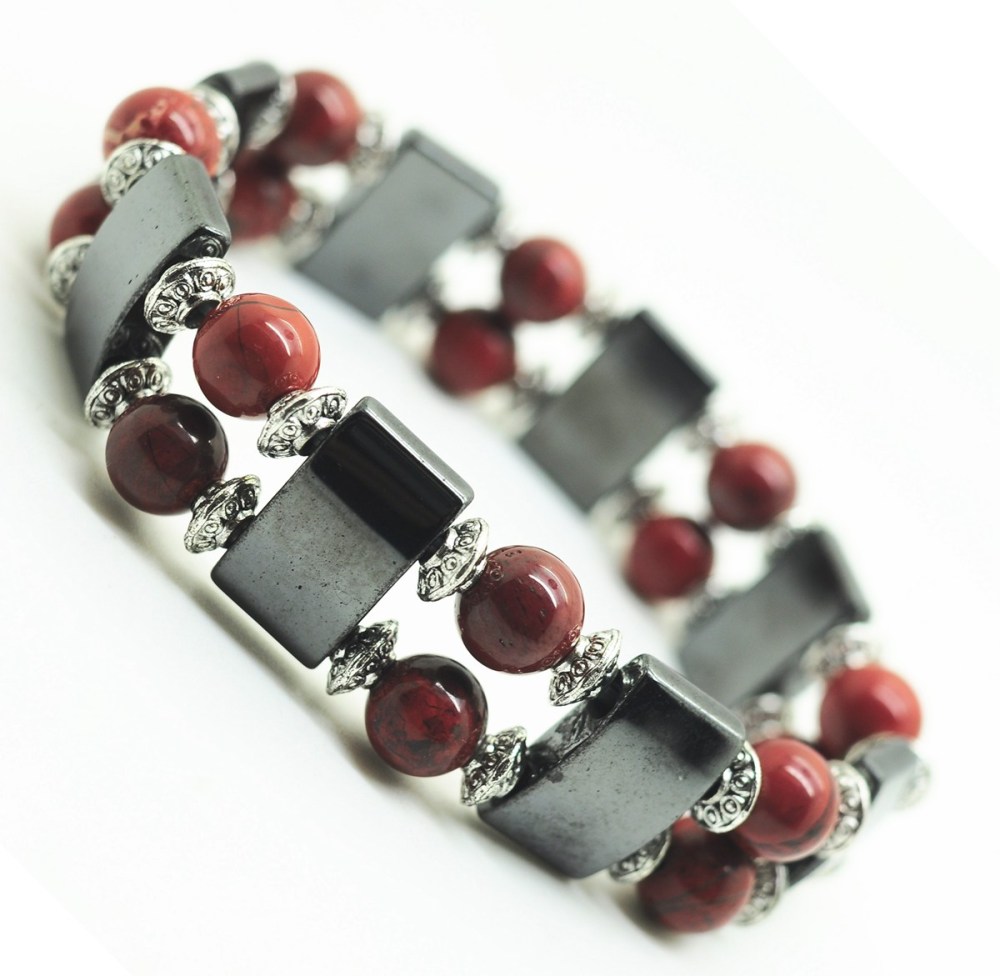 Fashion Alloy Round Beads And Magnetic Hematite  Spacer Bracelet