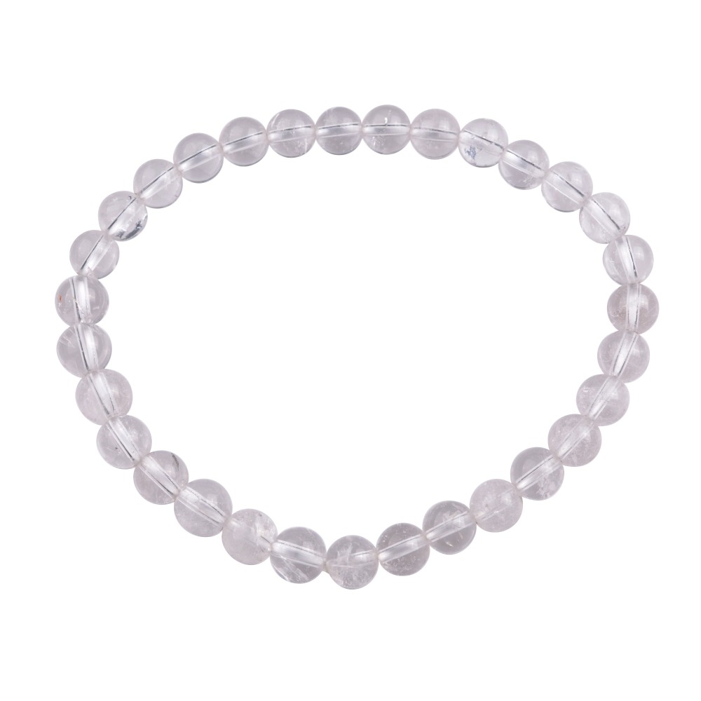 Handmade Gem Semi Precious Gemstone 6mm Round Beads Stretch Bracelet