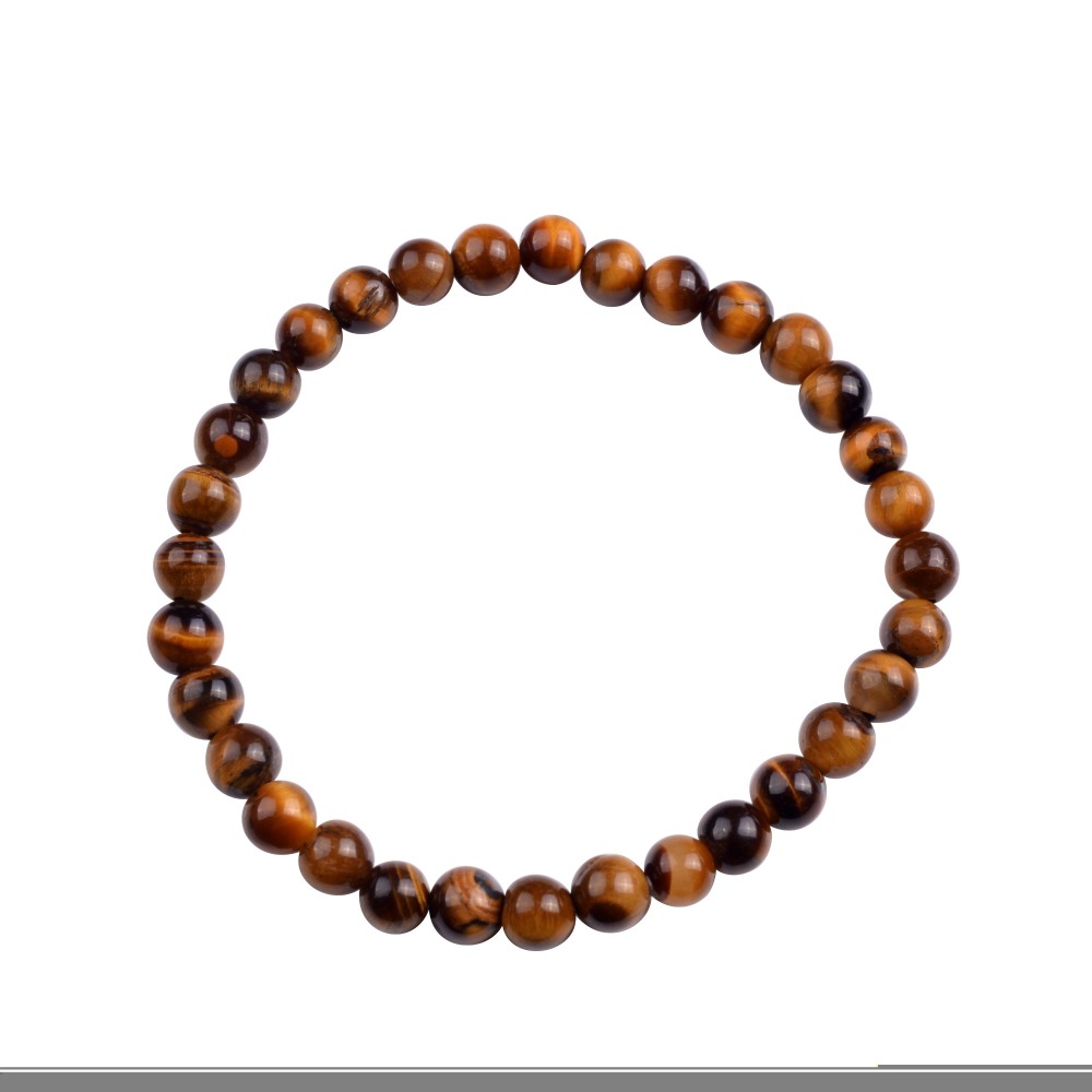 Handmade Gem Semi Precious Gemstone 6mm Round Beads Stretch Bracelet