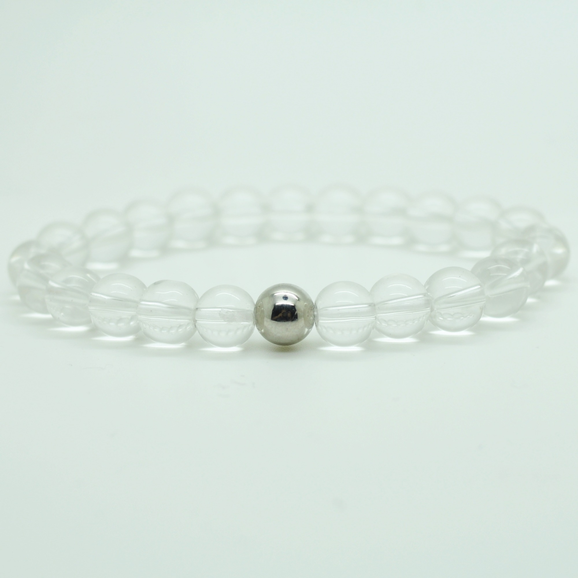Fashion Silver  6MM And 8MM Round Beads Stone Bracelets