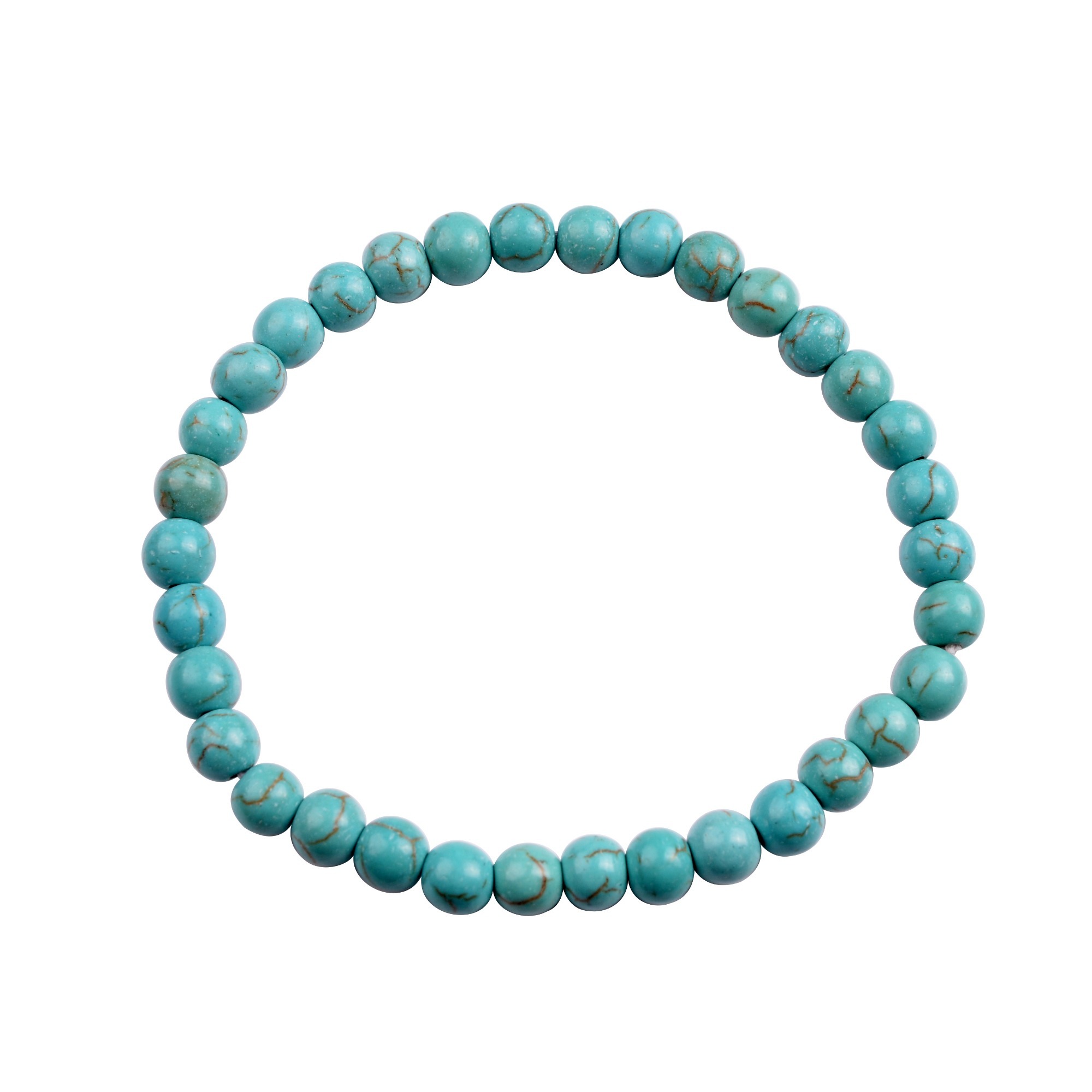 Handmade Gem Semi Precious Gemstone 6mm Round Beads Stretch Bracelet