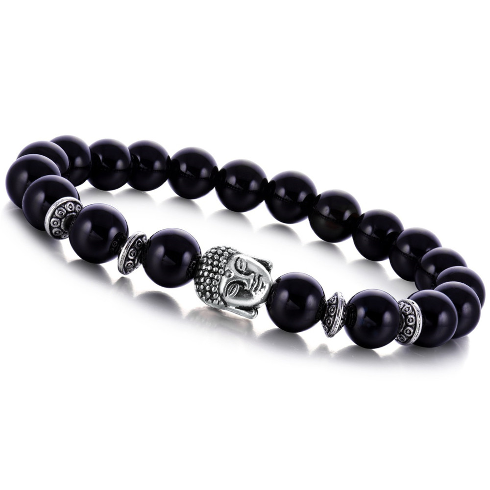 Aquatic Agent 8MM Buddha Head Stone Bracelets