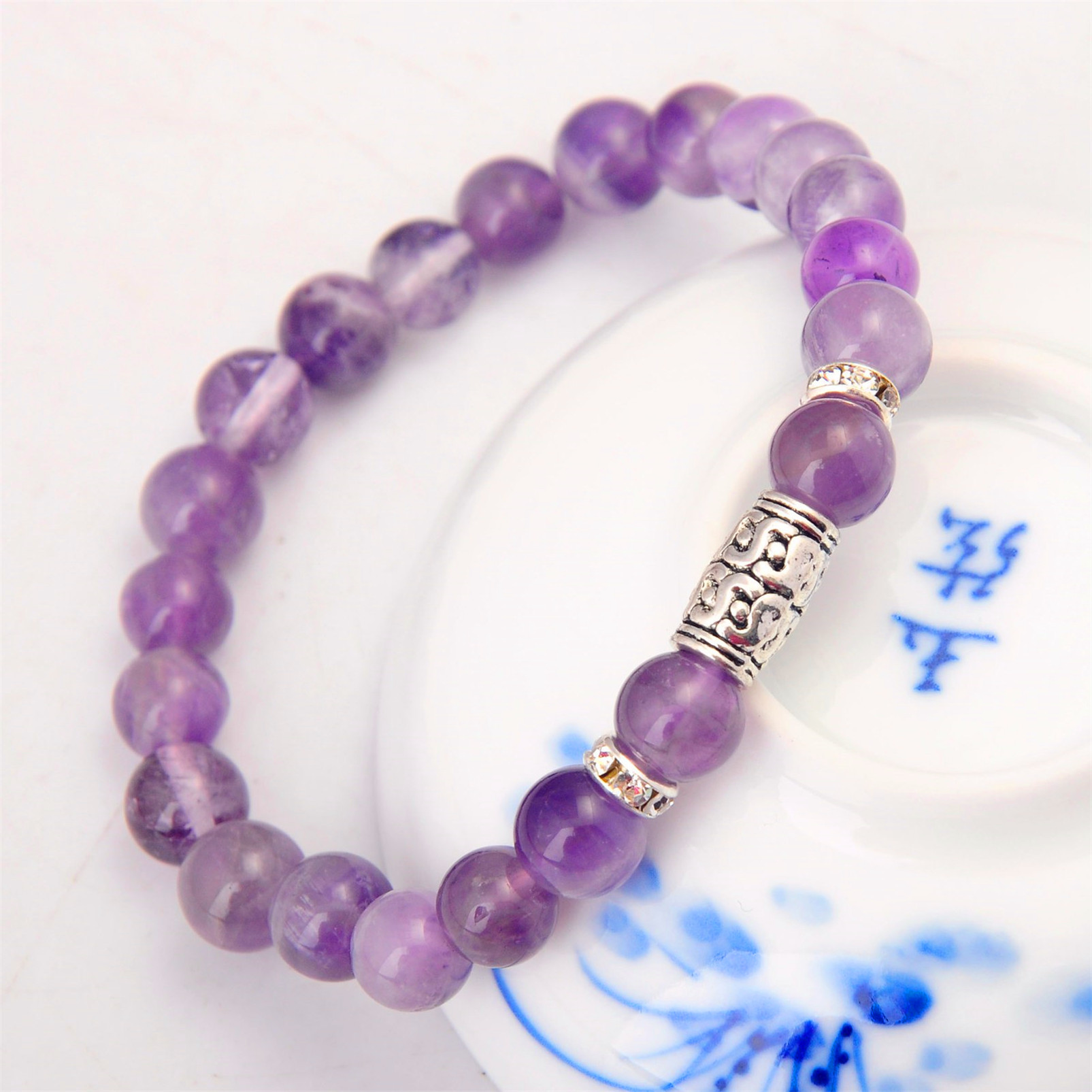 8MM Gem Ornament Adjustable  Bracelets