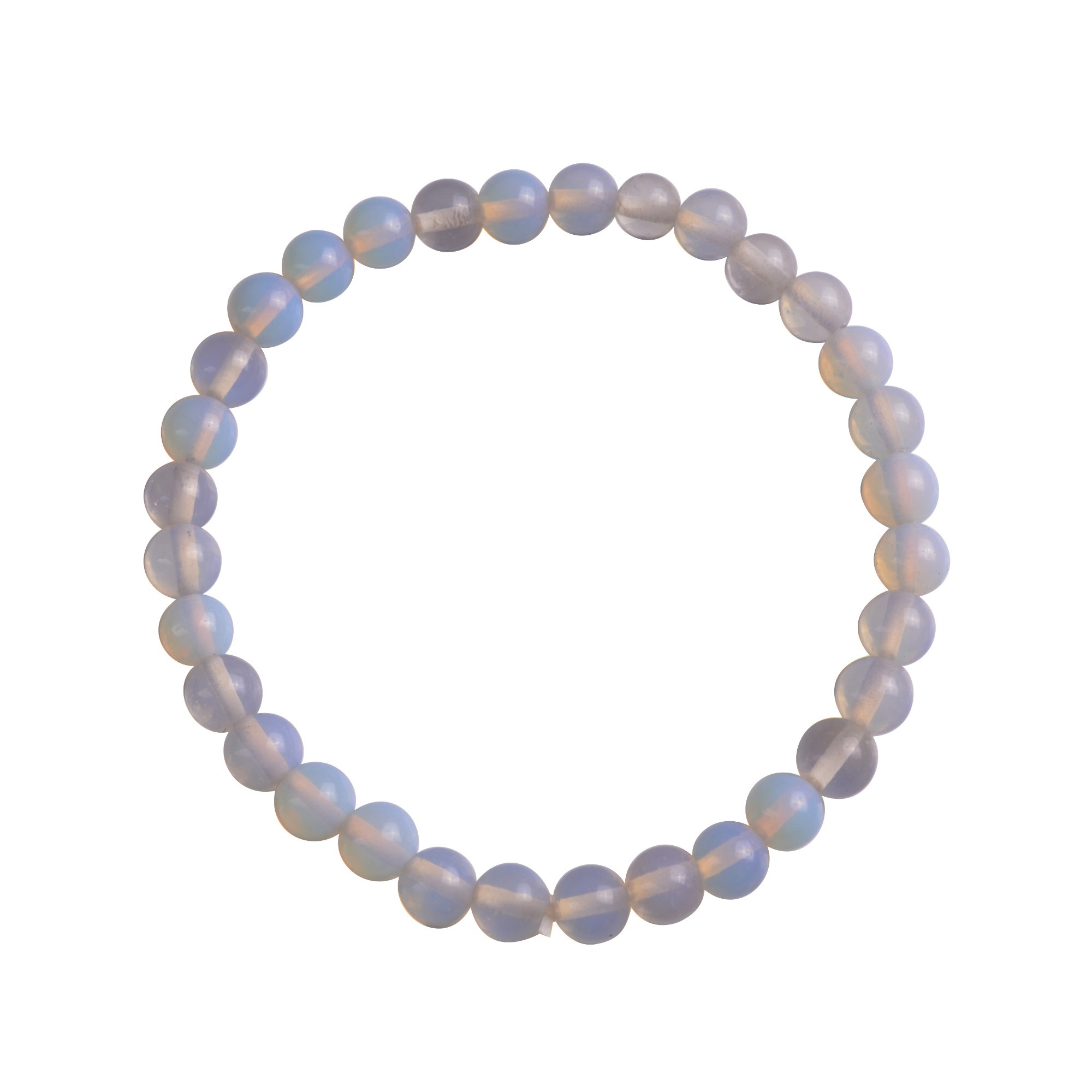 Handmade Gem Semi Precious Gemstone 6mm Round Beads Stretch Bracelet