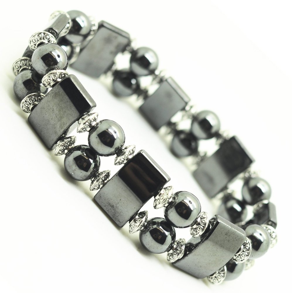 Fashion Alloy Round Beads And Magnetic Hematite  Spacer Bracelet