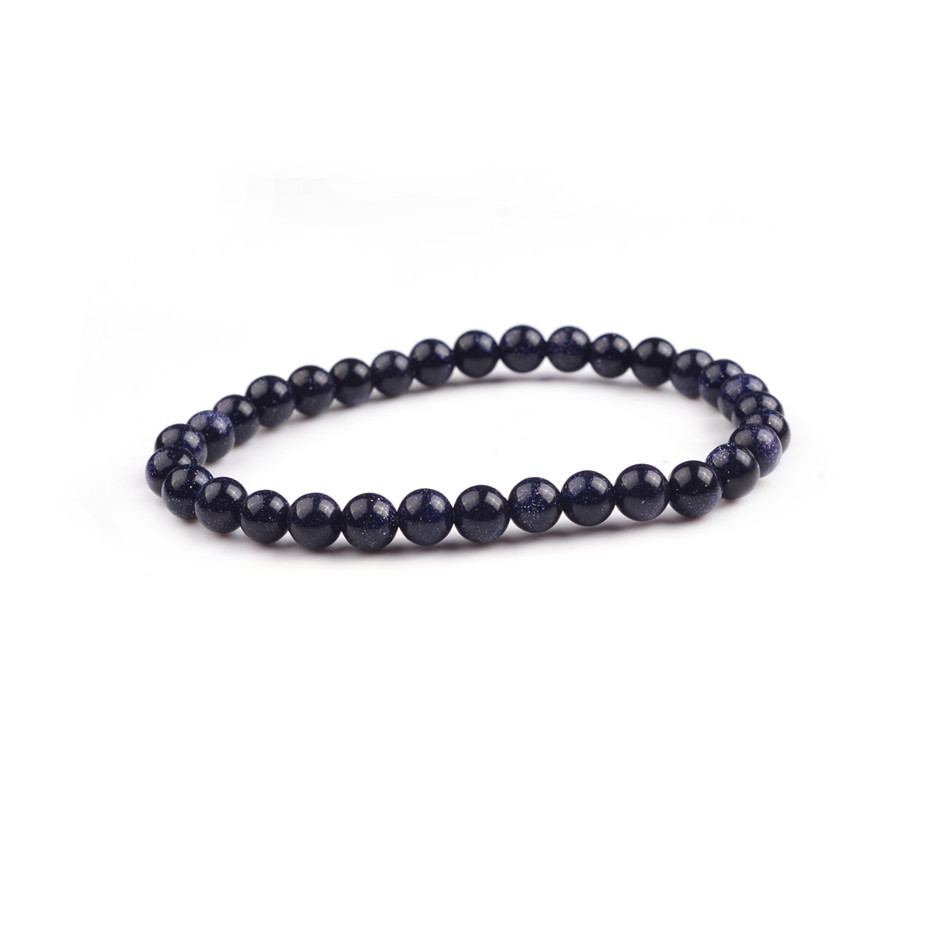Handmade Gem Semi Precious Gemstone 6mm Round Beads Stretch Bracelet