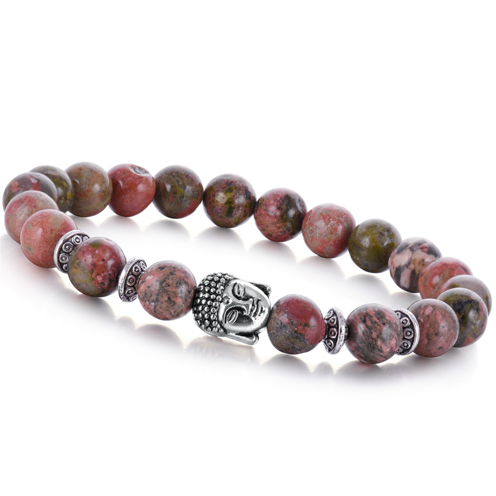 Aquatic Agent 8MM Buddha Head Stone Bracelets