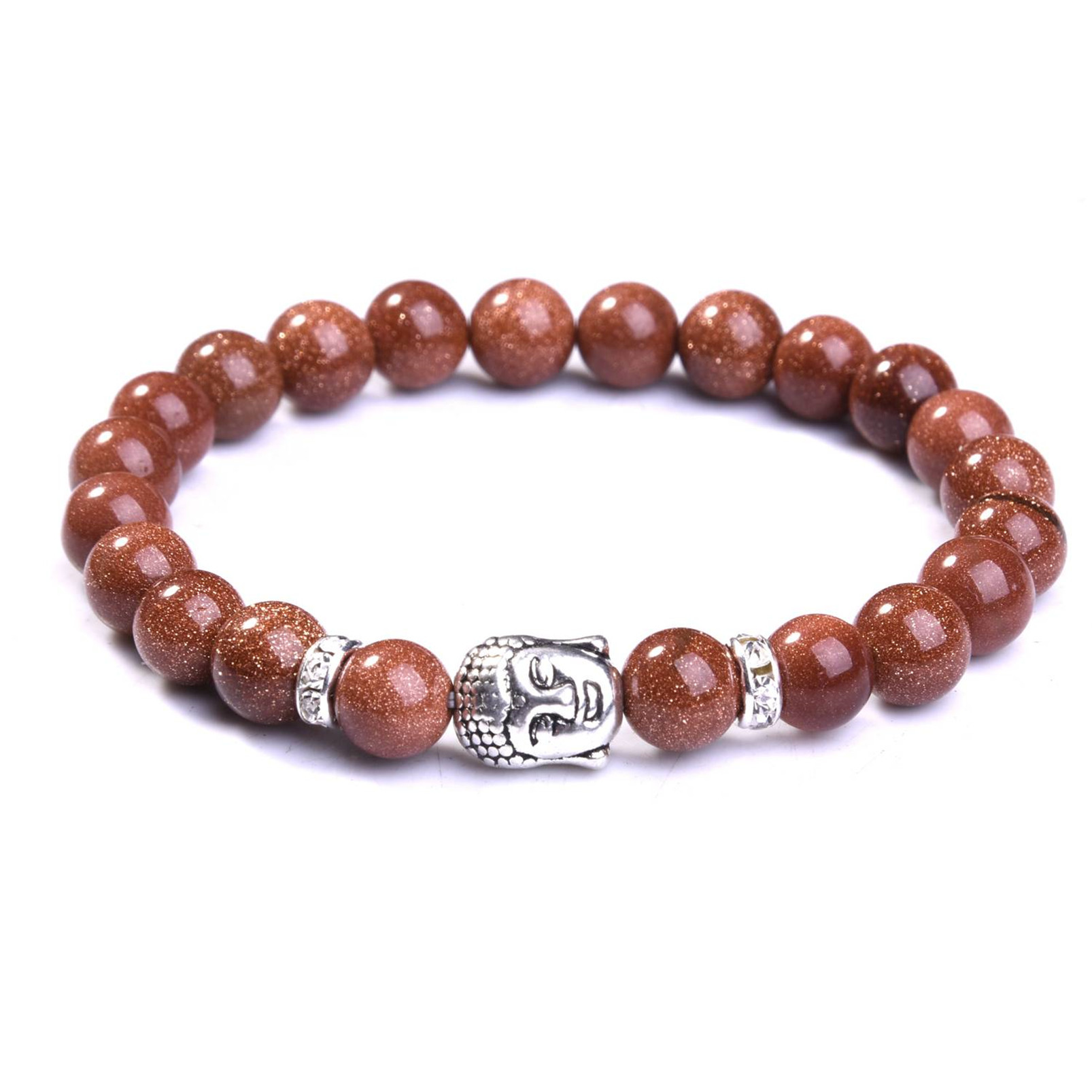 Aquatic Agent 8MM Buddha Head Stone Bracelets