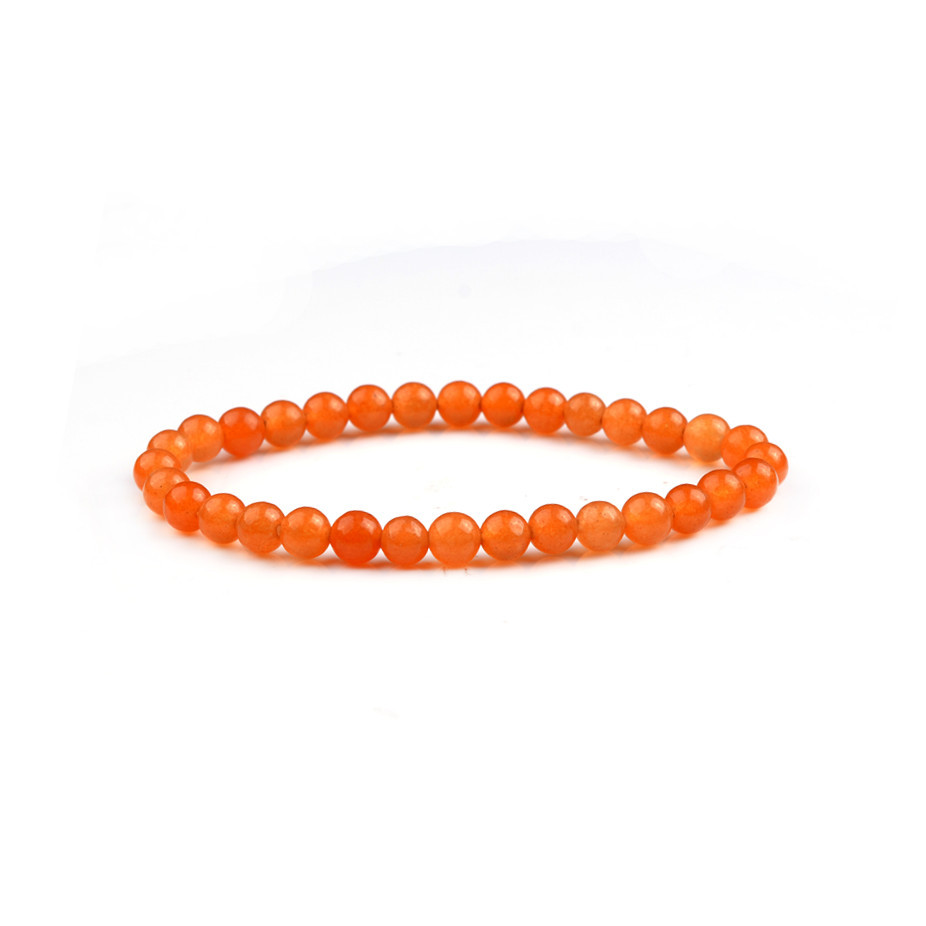 Handmade Gem Semi Precious Gemstone 6mm Round Beads Stretch Bracelet