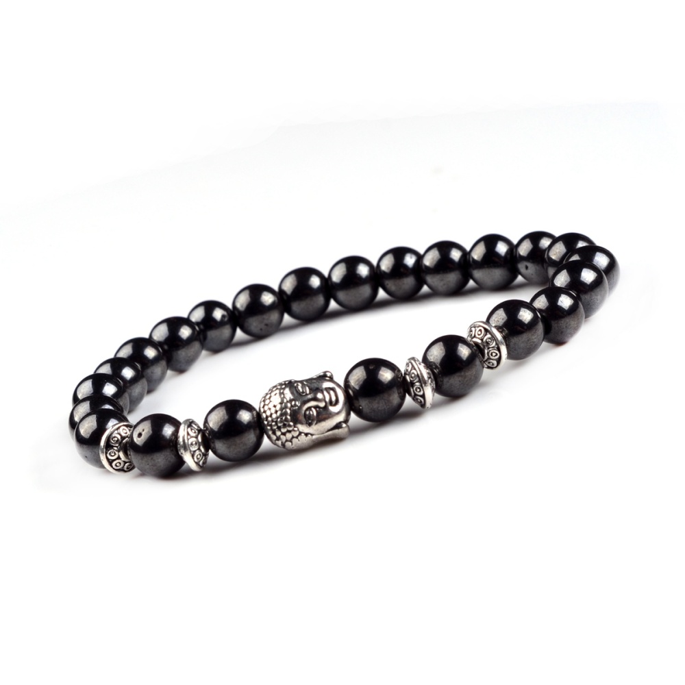 Fashion Alloy Round Beads And Magnetic Hematite  Spacer Bracelet
