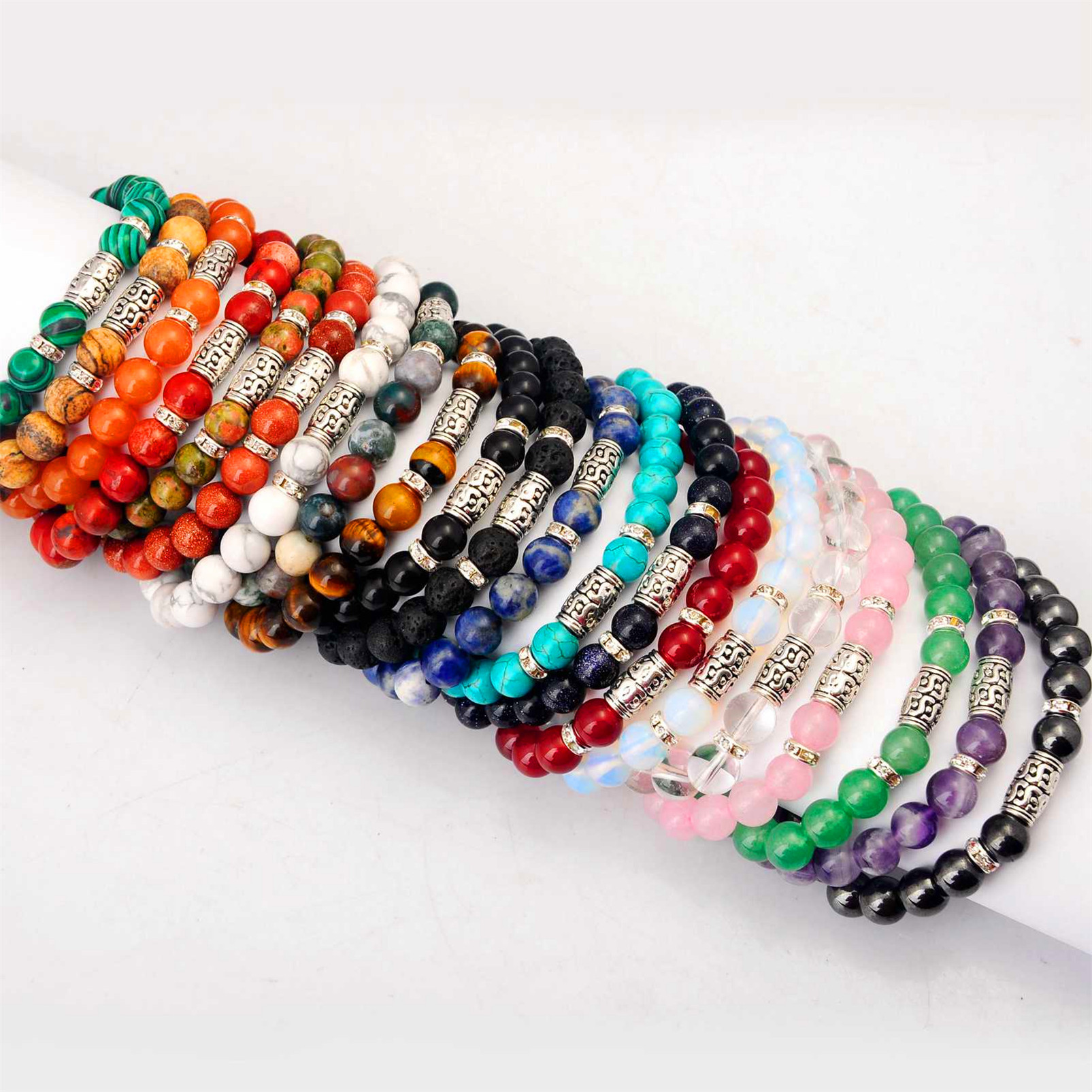 8MM Gem Ornament Adjustable  Bracelets