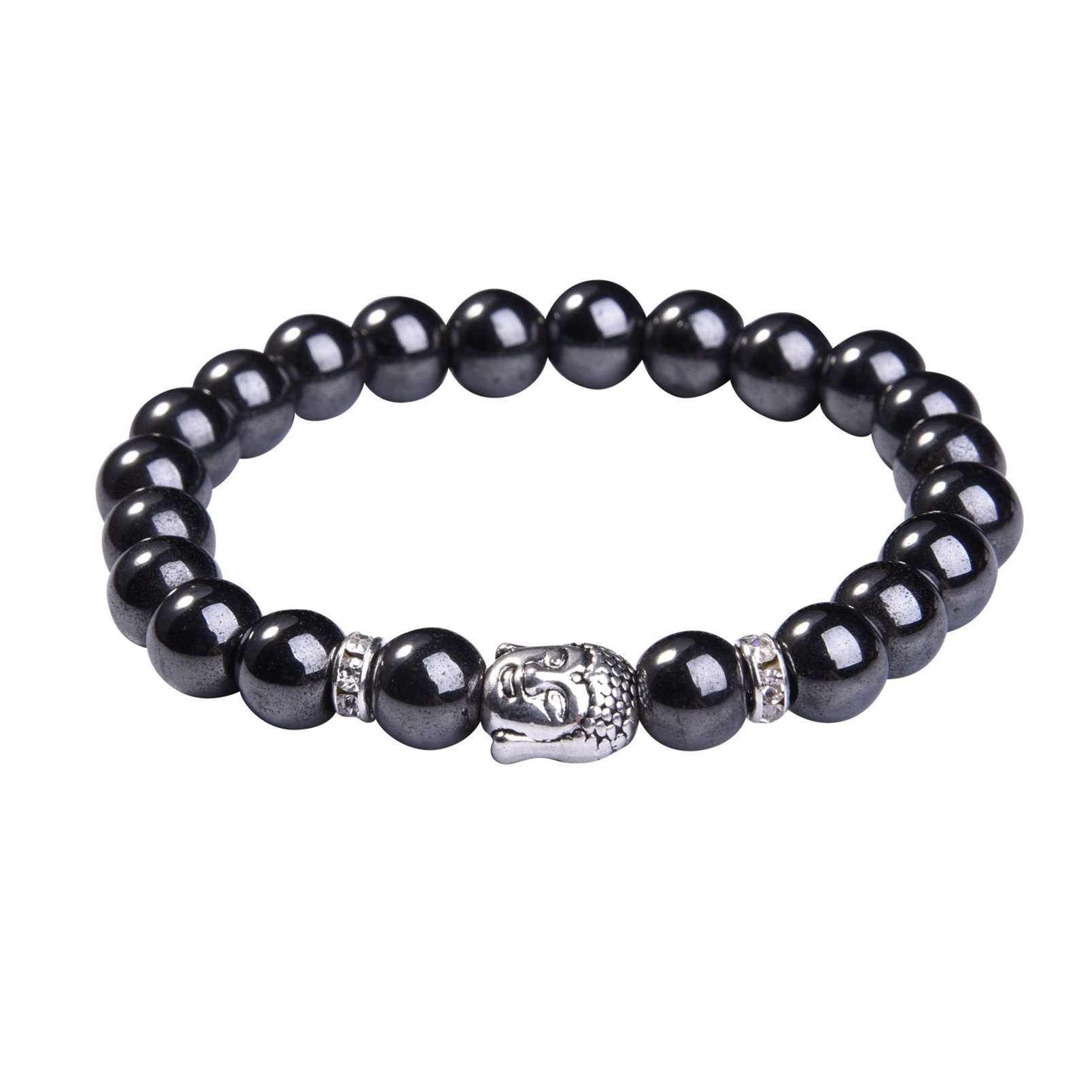 Fashion Silver  6MM And 8MM Round Beads Stone Bracelets