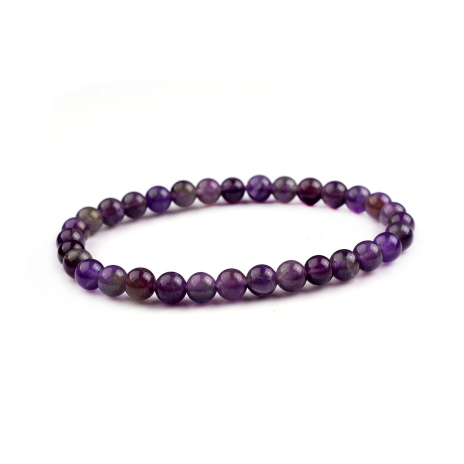 Handmade Gem Semi Precious Gemstone 6mm Round Beads Stretch Bracelet