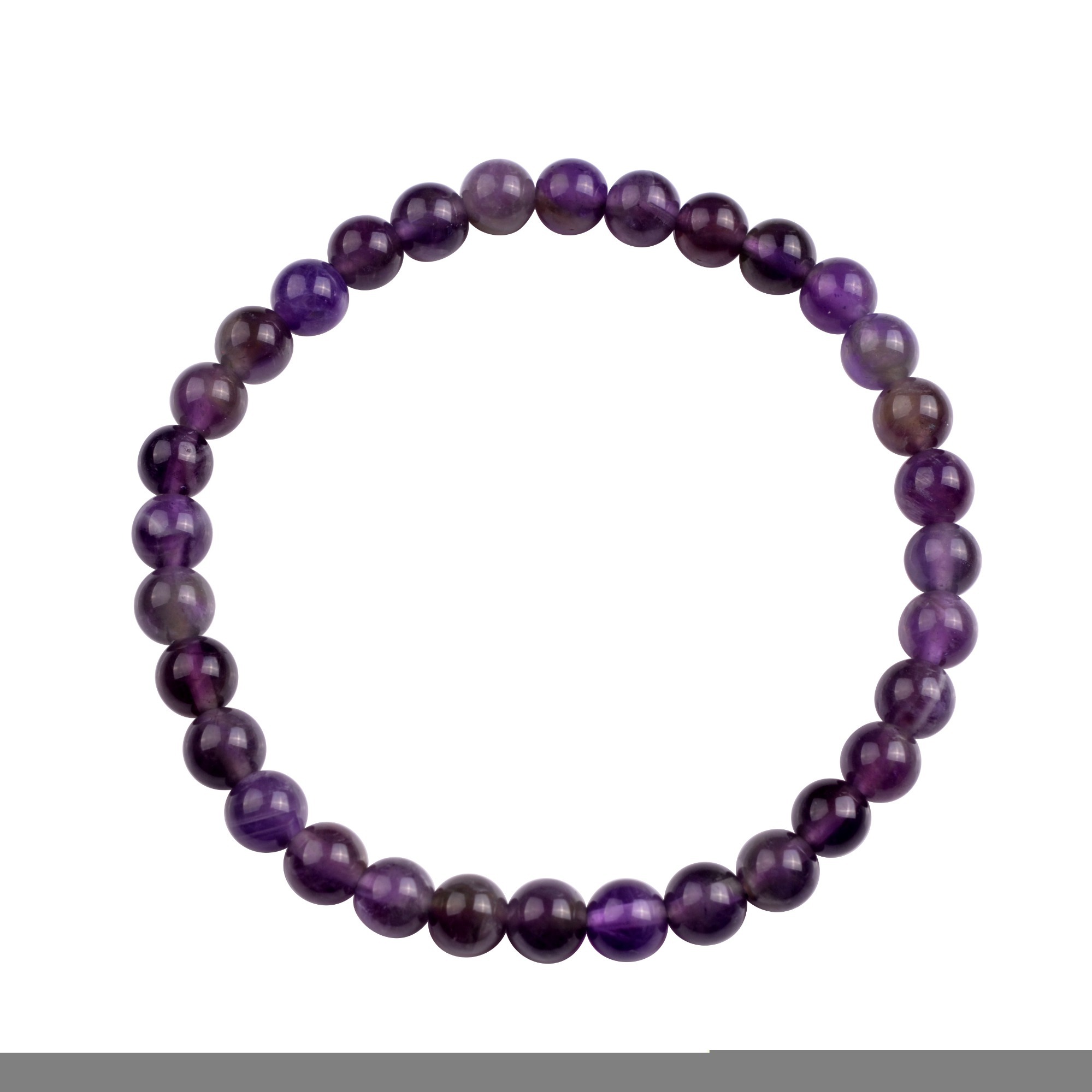 Handmade Gem Semi Precious Gemstone 6mm Round Beads Stretch Bracelet