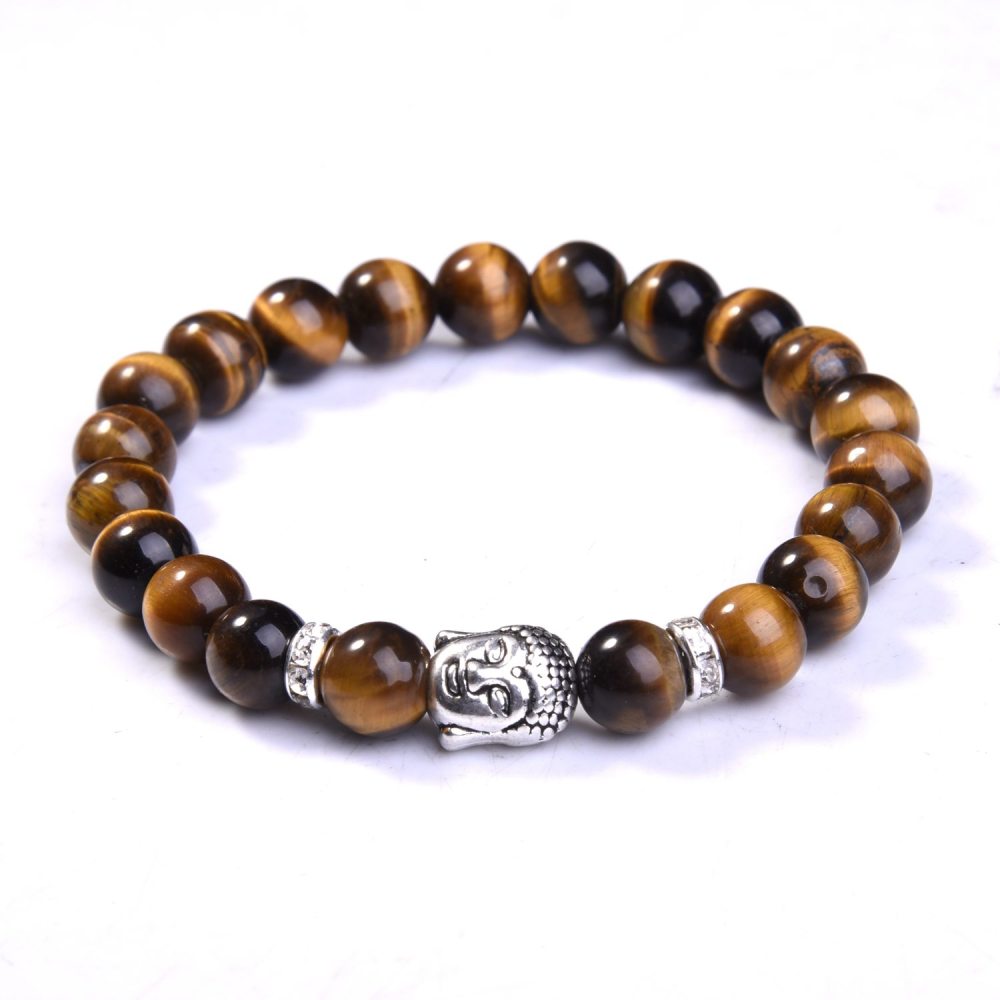 Aquatic Agent 8MM Buddha Head Stone Bracelets