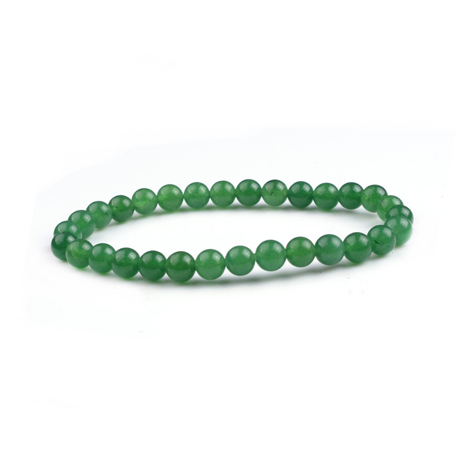 Handmade Gem Semi Precious Gemstone 6mm Round Beads Stretch Bracelet