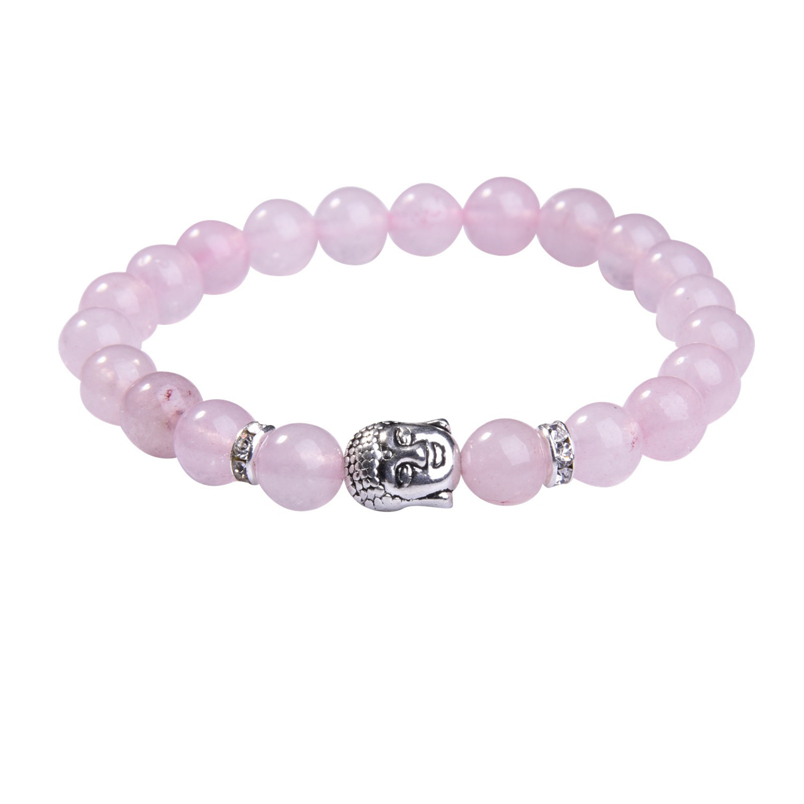Fashion Silver  6MM And 8MM Round Beads Stone Bracelets