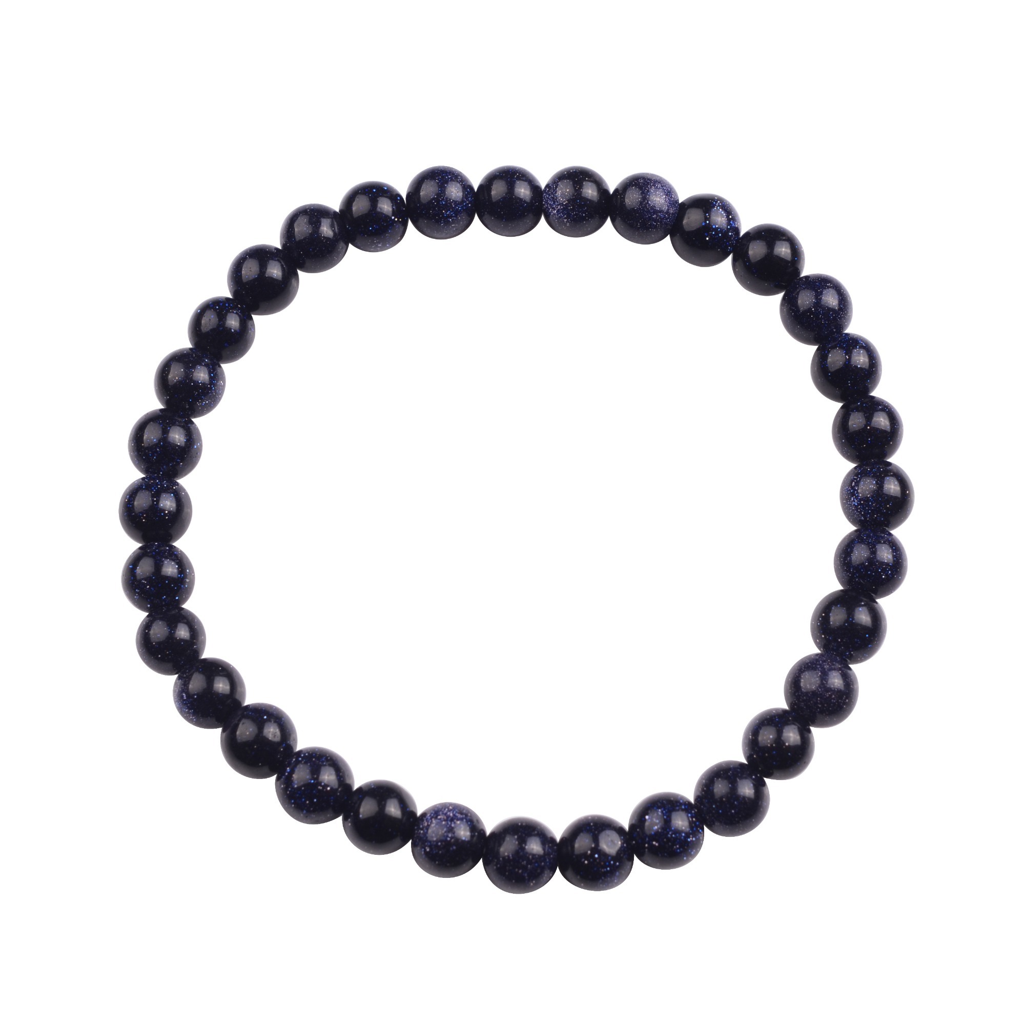 Handmade Gem Semi Precious Gemstone 6mm Round Beads Stretch Bracelet