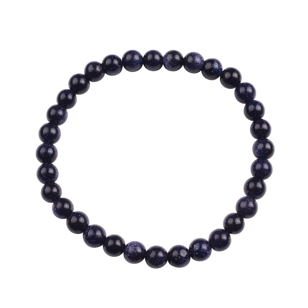 Handmade Gem Semi Precious Gemstone 6mm Round Beads Stretch Bracelet