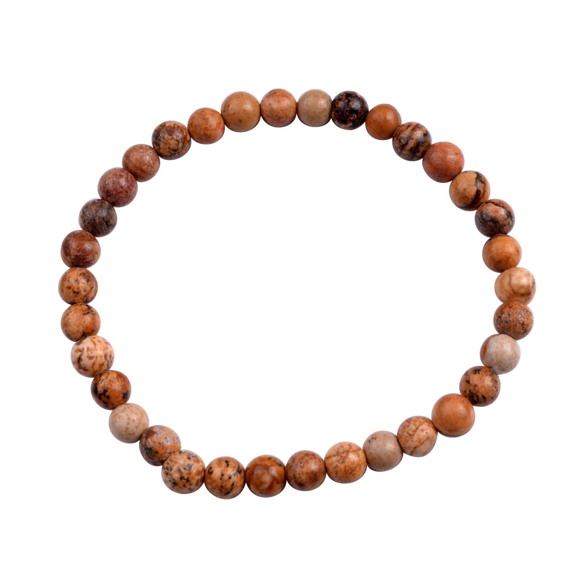 Handmade Gem Semi Precious Gemstone 6mm Round Beads Stretch Bracelet
