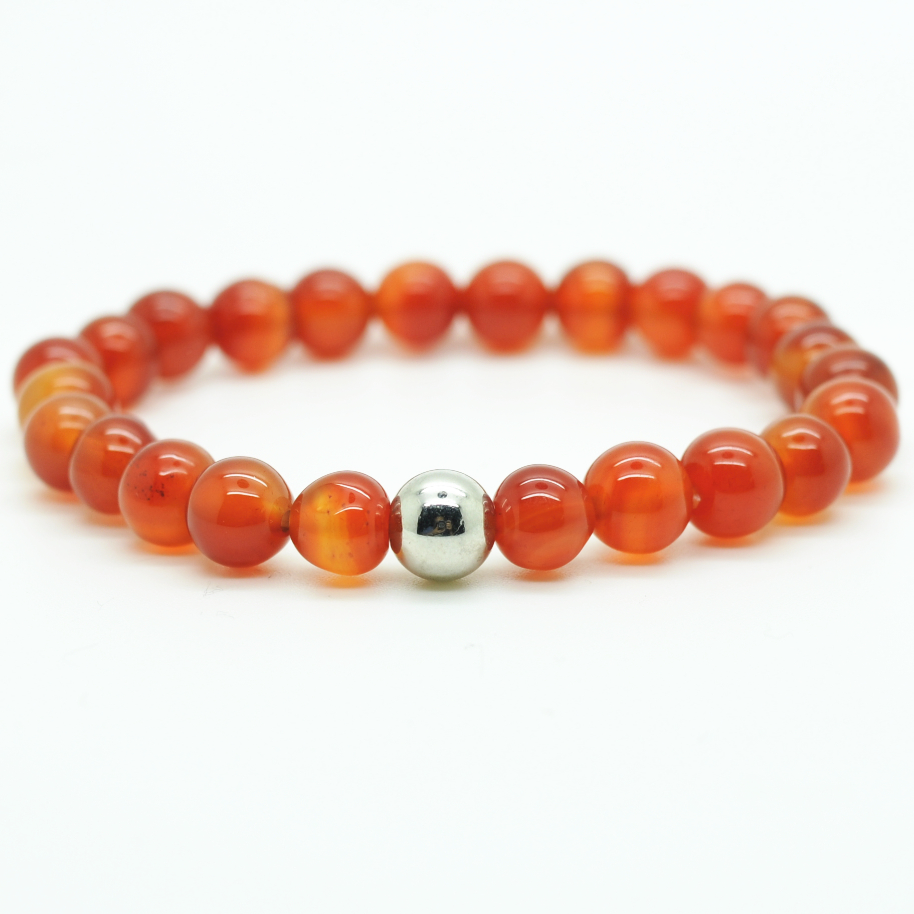 Fashion Silver  6MM And 8MM Round Beads Stone Bracelets