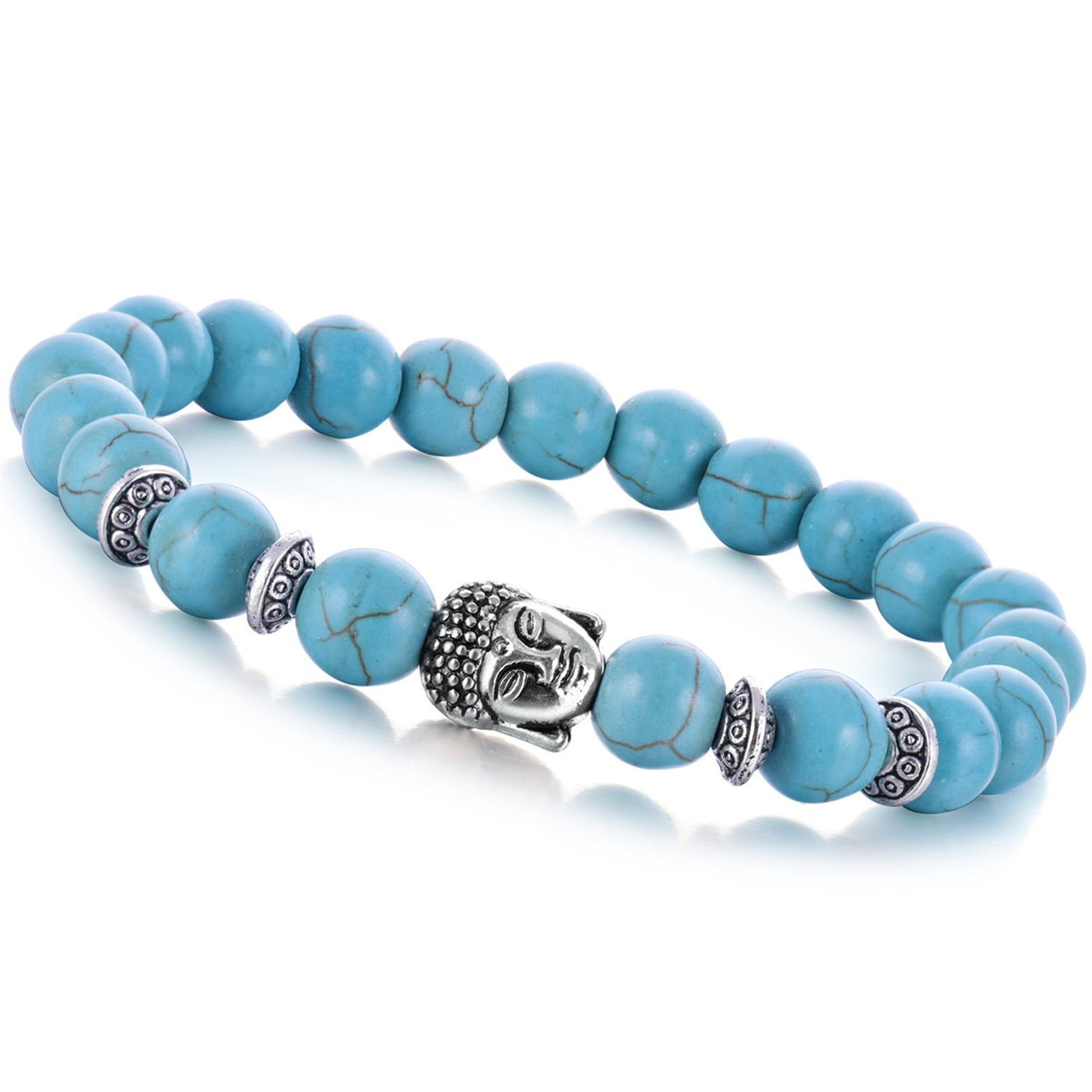 Aquatic Agent 8MM Buddha Head Stone Bracelets