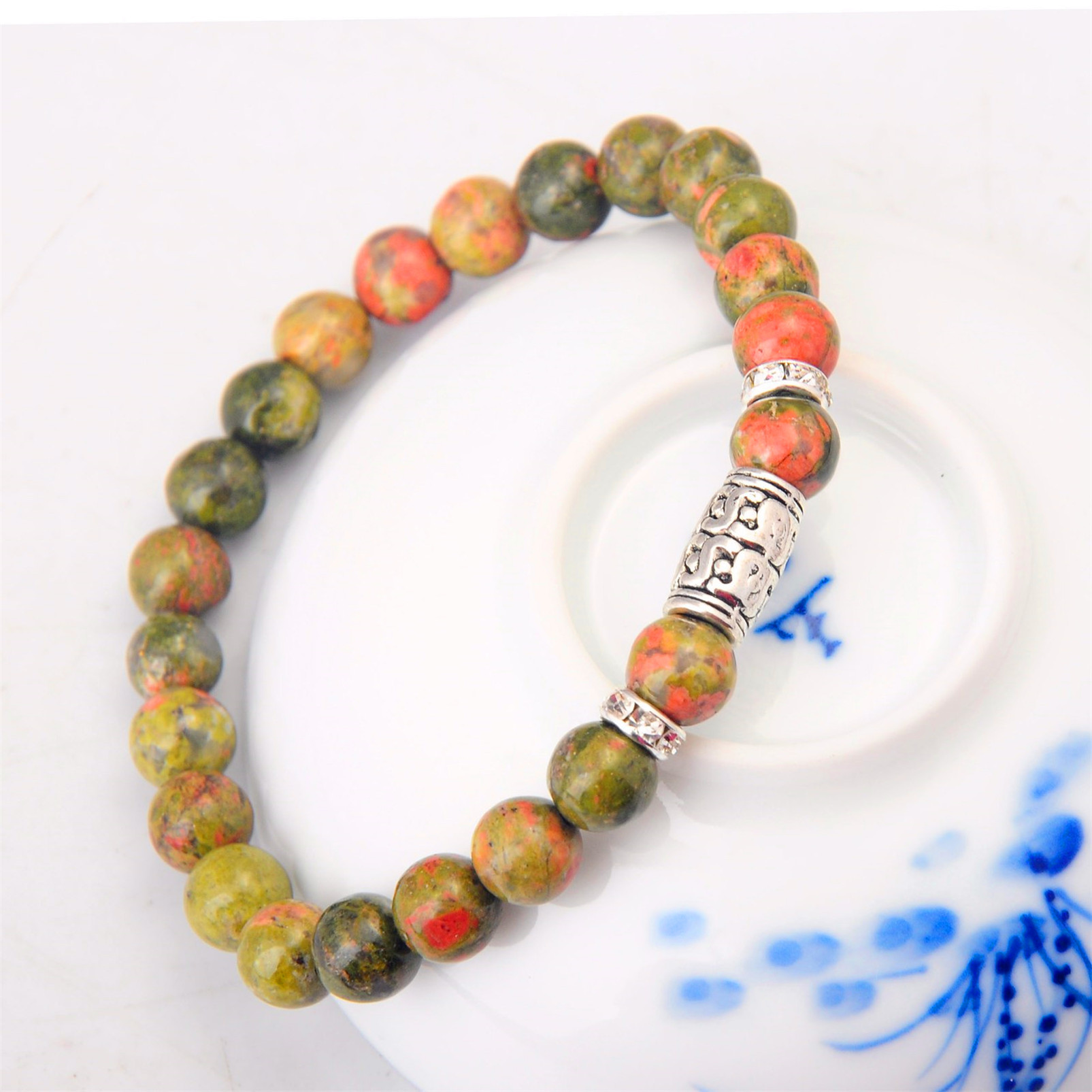 8MM Gem Ornament Adjustable  Bracelets