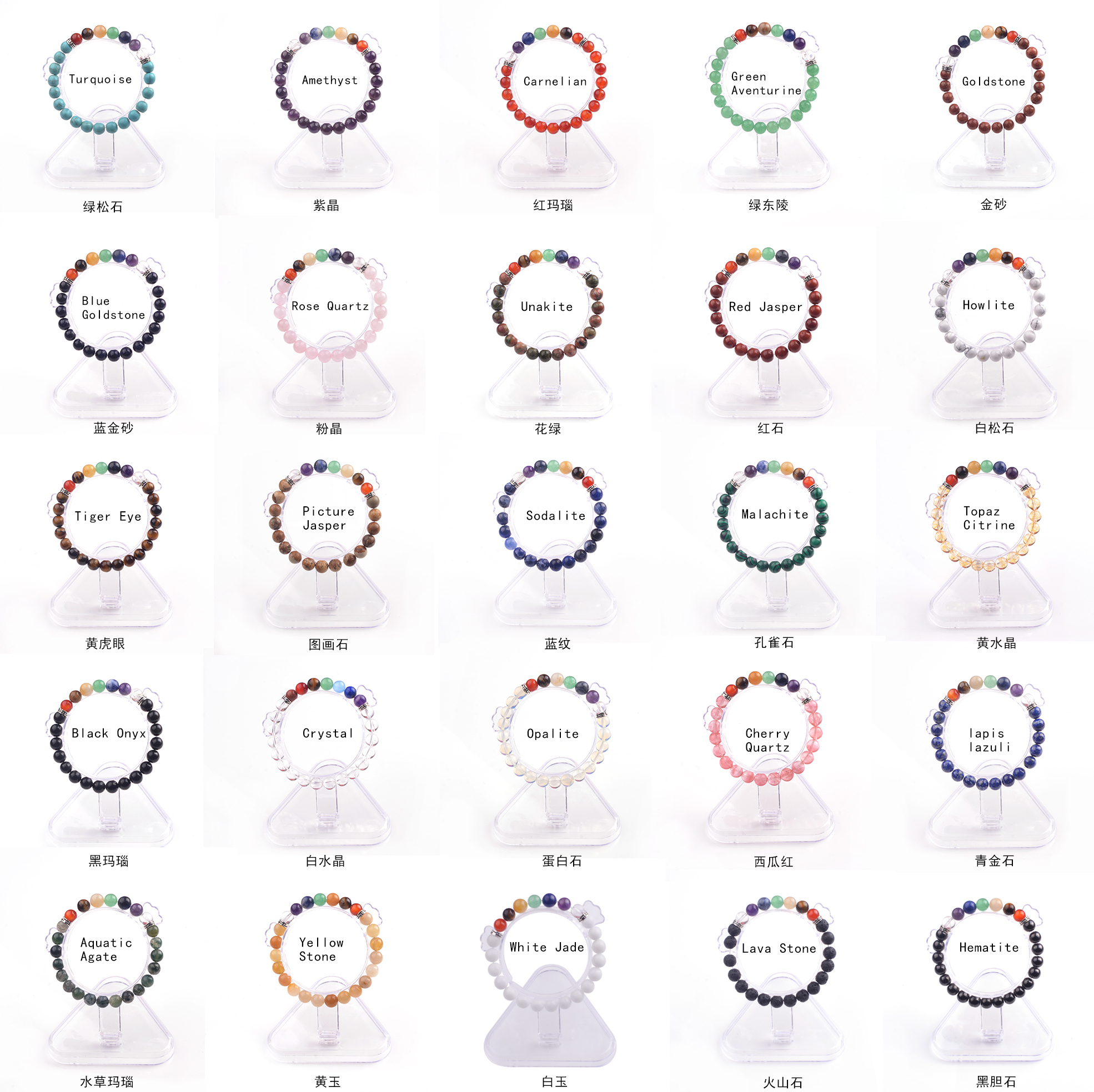 8mm 7 Chakra Stone Bracelet