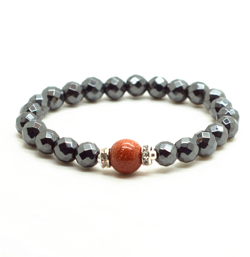 Chakra Stone With Alloy Hematite Magnetic Therapy & Healing Stone Bracelet