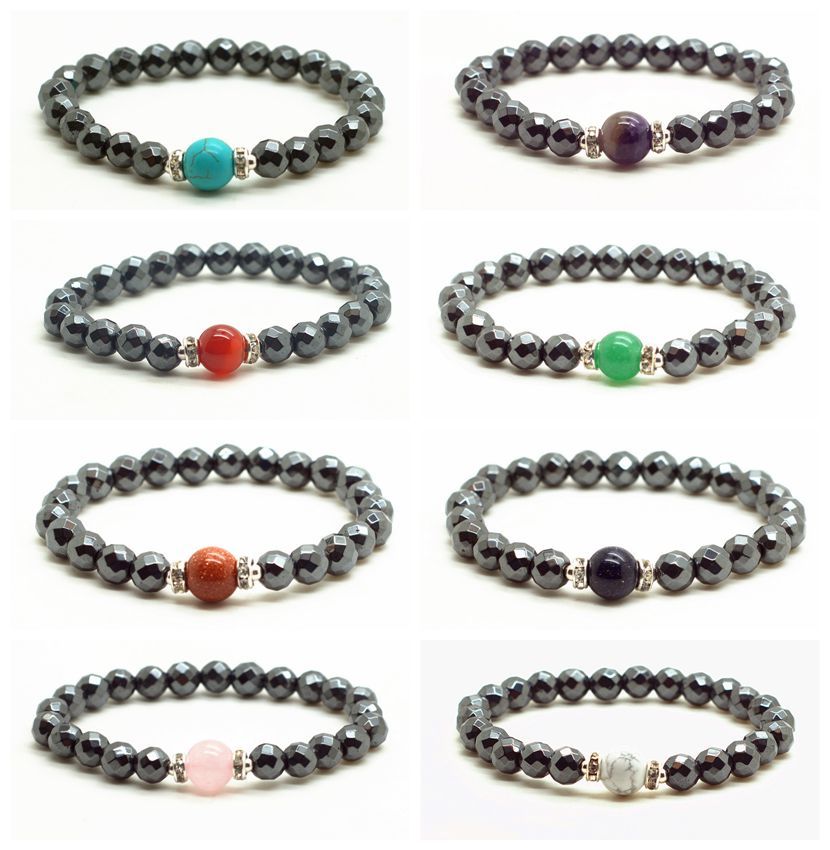 Chakra Stone With Alloy Hematite Magnetic Therapy & Healing Stone Bracelet