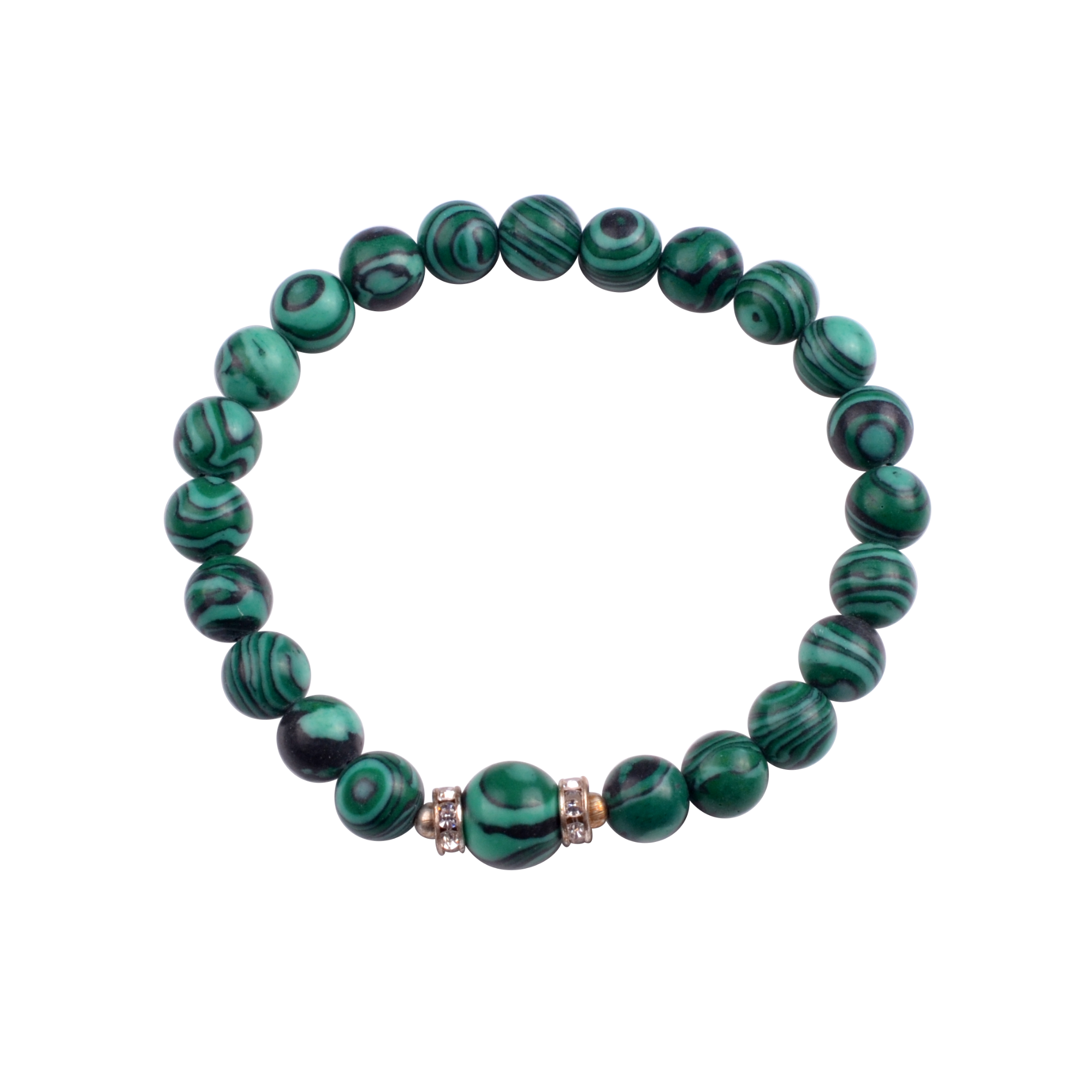 Fashion Alloy Chakra Stone 8MM Round Beads Bracelet with 10MM