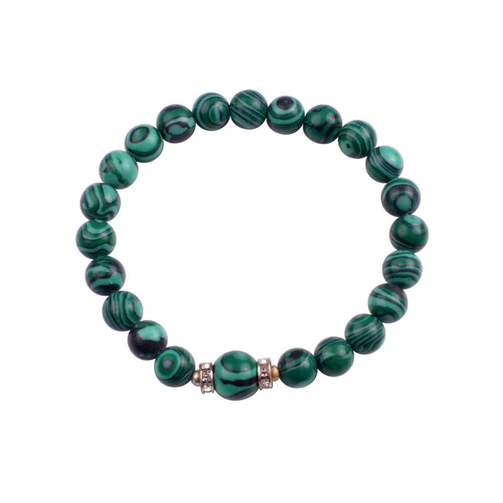 Fashion Alloy Chakra Stone 8MM Round Beads Bracelet with 10MM