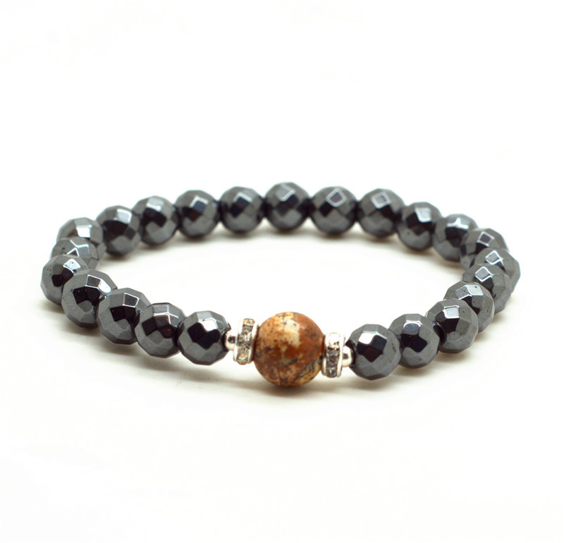 Chakra Stone With Alloy Hematite Magnetic Therapy & Healing Stone Bracelet