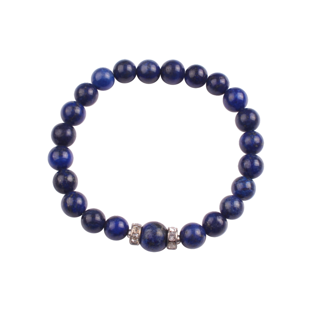 Fashion Alloy Chakra Stone 8MM Round Beads Bracelet with 10MM