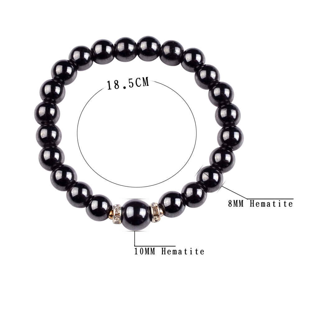 Fashion Alloy Chakra Stone 8MM Round Beads Bracelet with 10MM