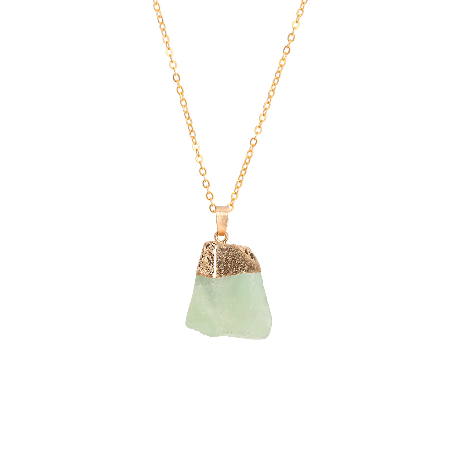 Gold Natural Raw Crystal Nugget Pendant