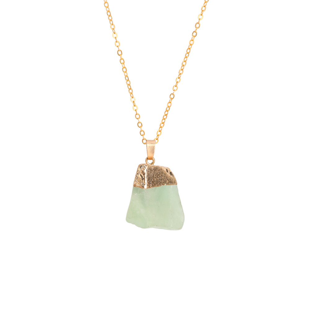 Gold Natural Raw Crystal Nugget Pendant