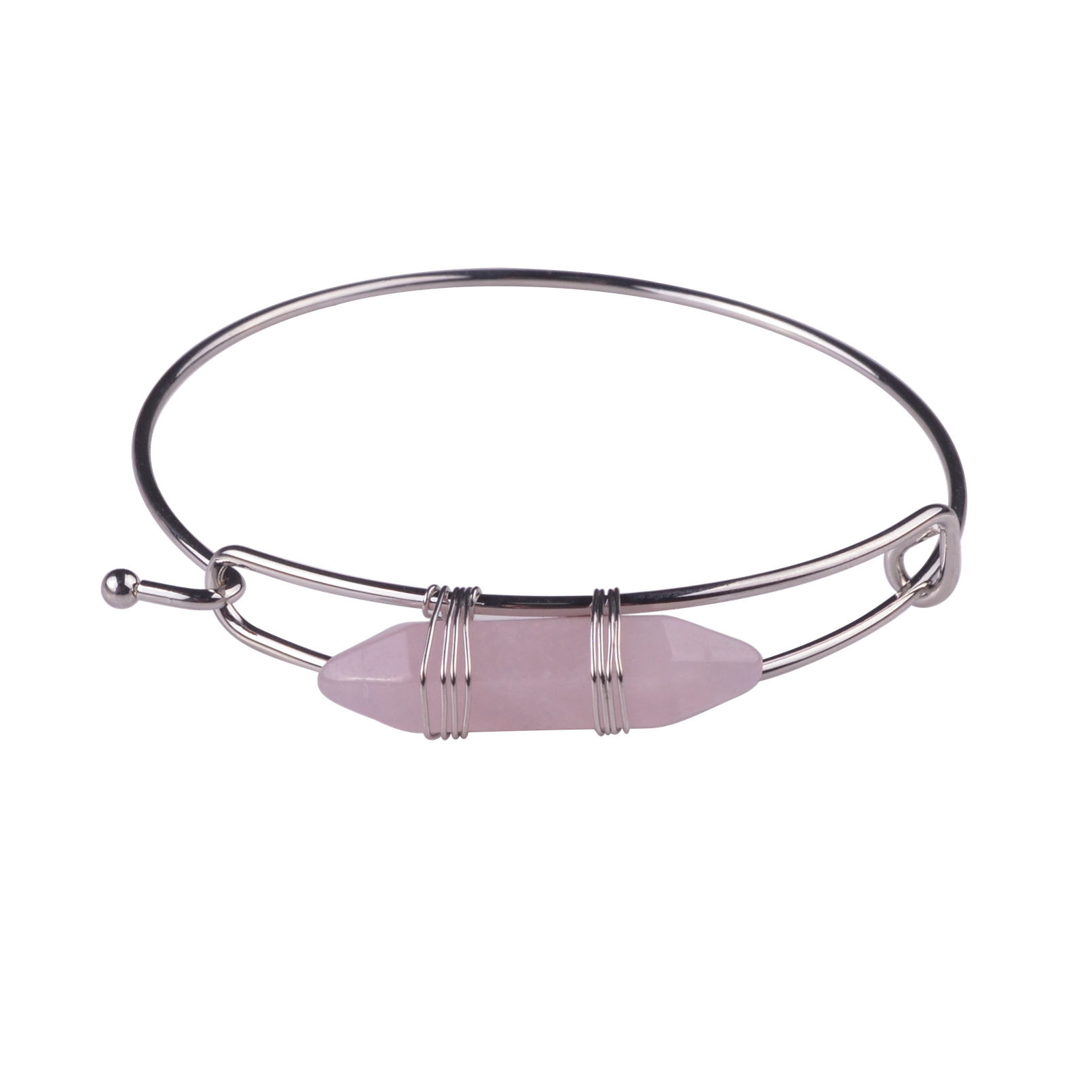 Fashion Amethyst hexagonal steel bracelet-Silver and Gold