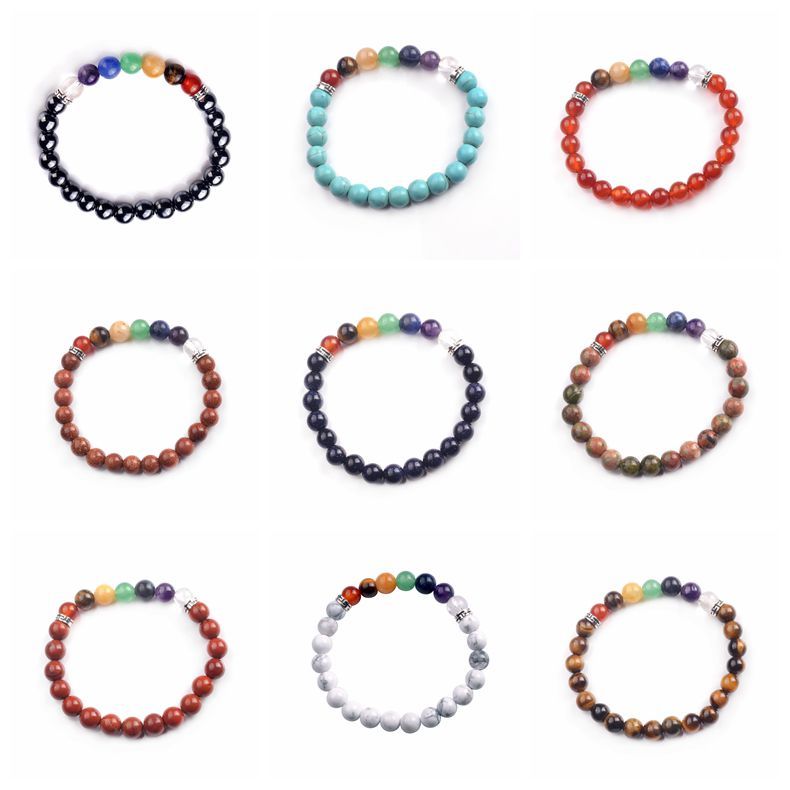 8mm 7 Chakra Stone Bracelet