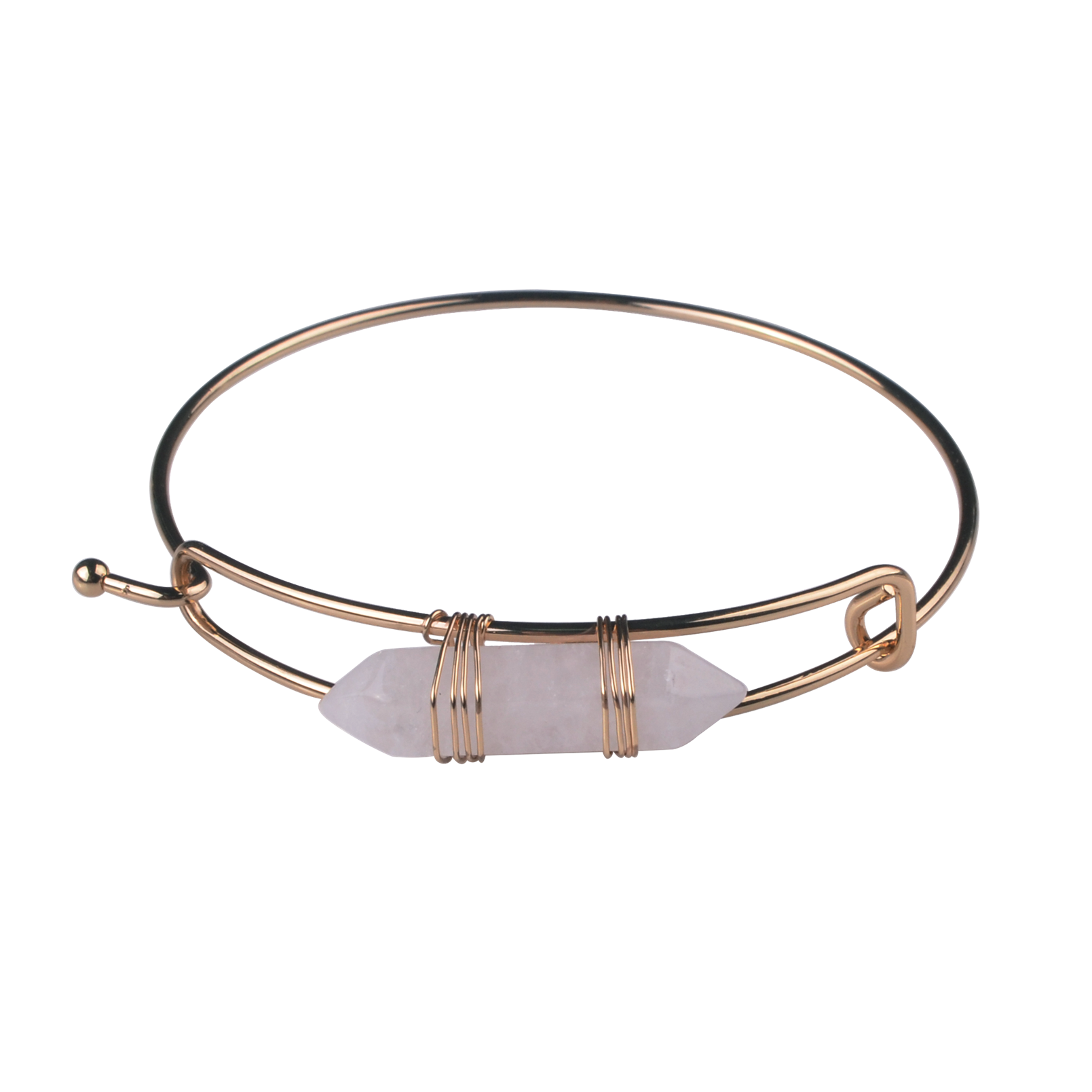 Fashion Amethyst hexagonal steel bracelet-Silver and Gold