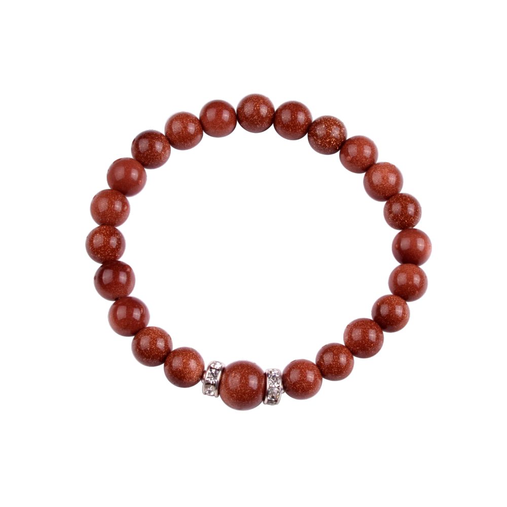 Fashion Alloy Chakra Stone 8MM Round Beads Bracelet with 10MM