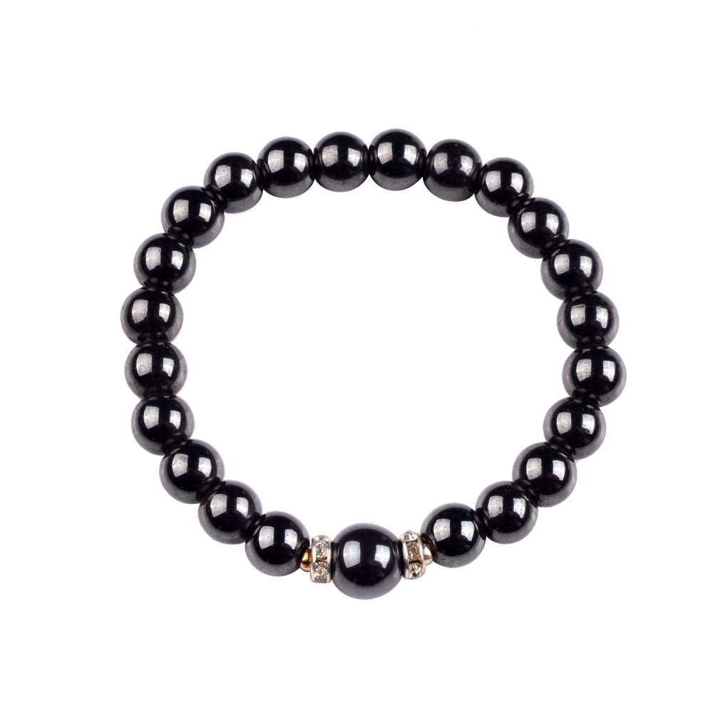 Fashion Alloy Chakra Stone 8MM Round Beads Bracelet with 10MM