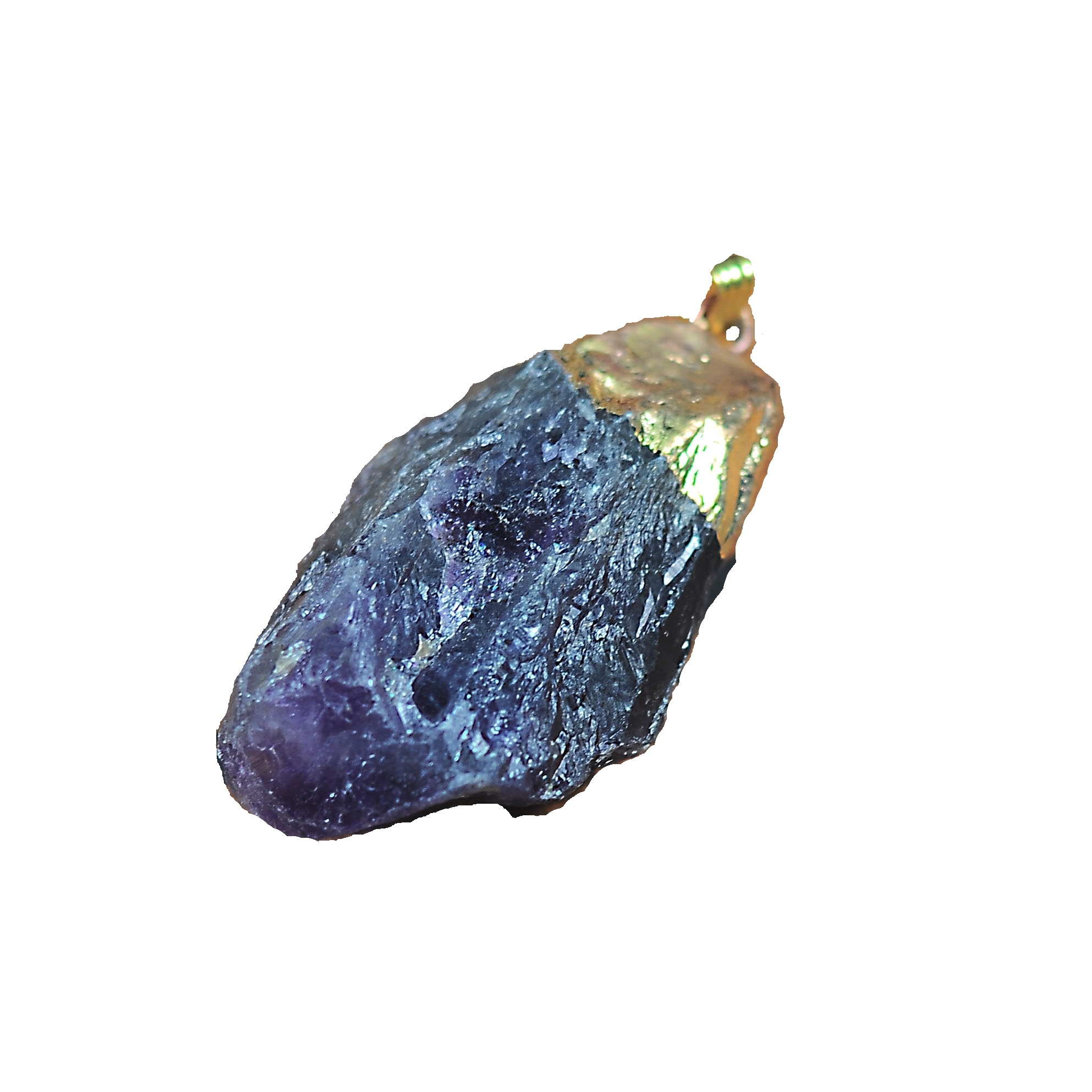 Gold Natural Raw Crystal Nugget Pendant
