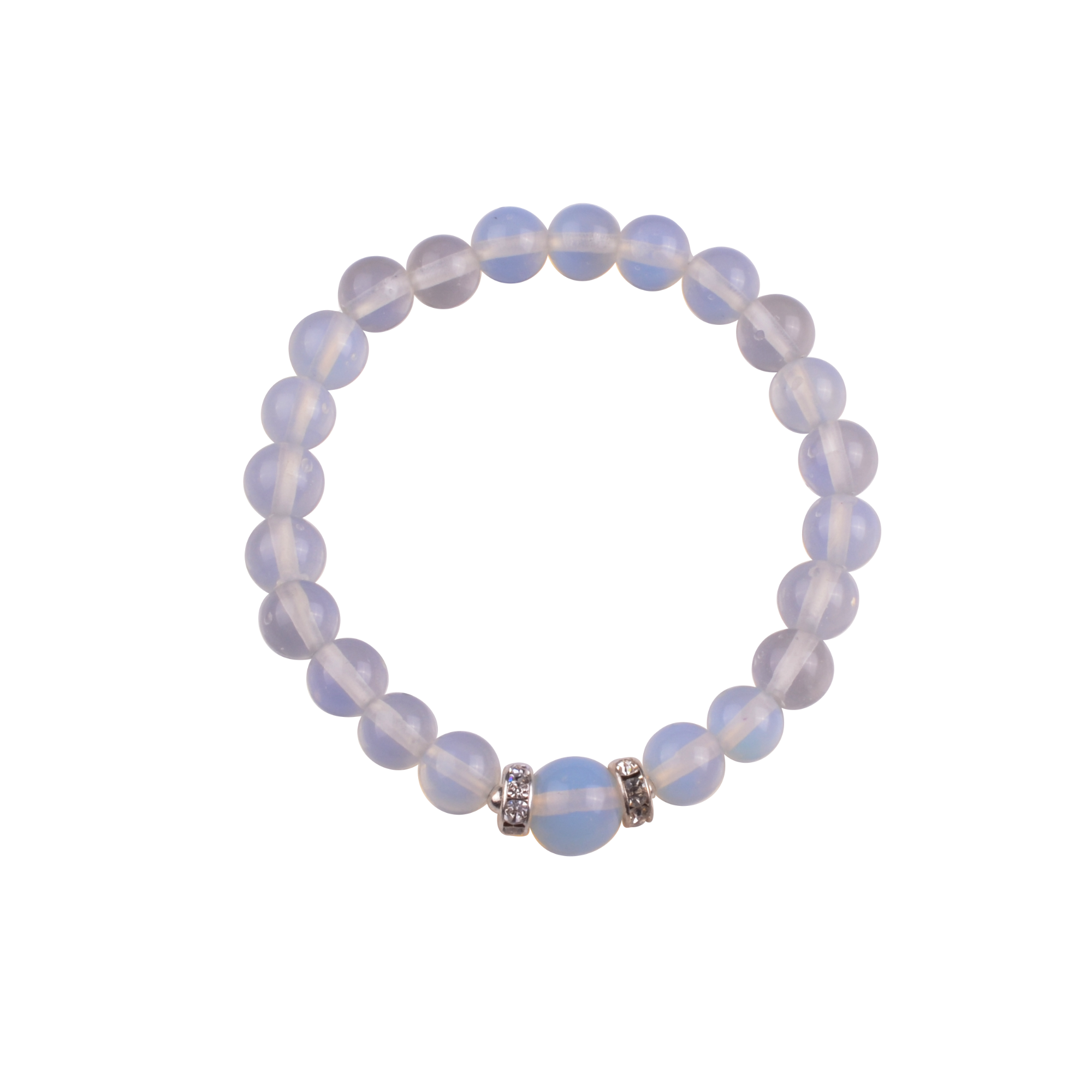 Fashion Alloy Chakra Stone 8MM Round Beads Bracelet with 10MM