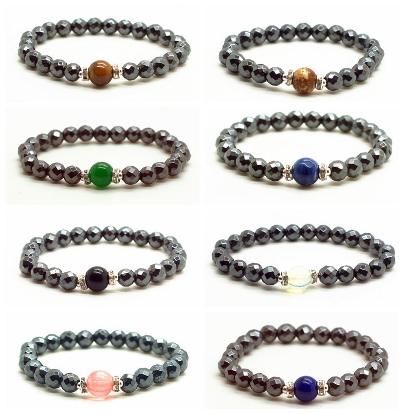 Chakra Stone With Alloy Hematite Magnetic Therapy & Healing Stone Bracelet