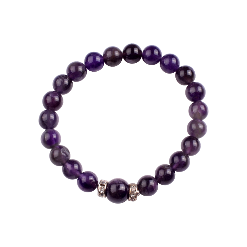 Fashion Alloy Chakra Stone 8MM Round Beads Bracelet with 10MM