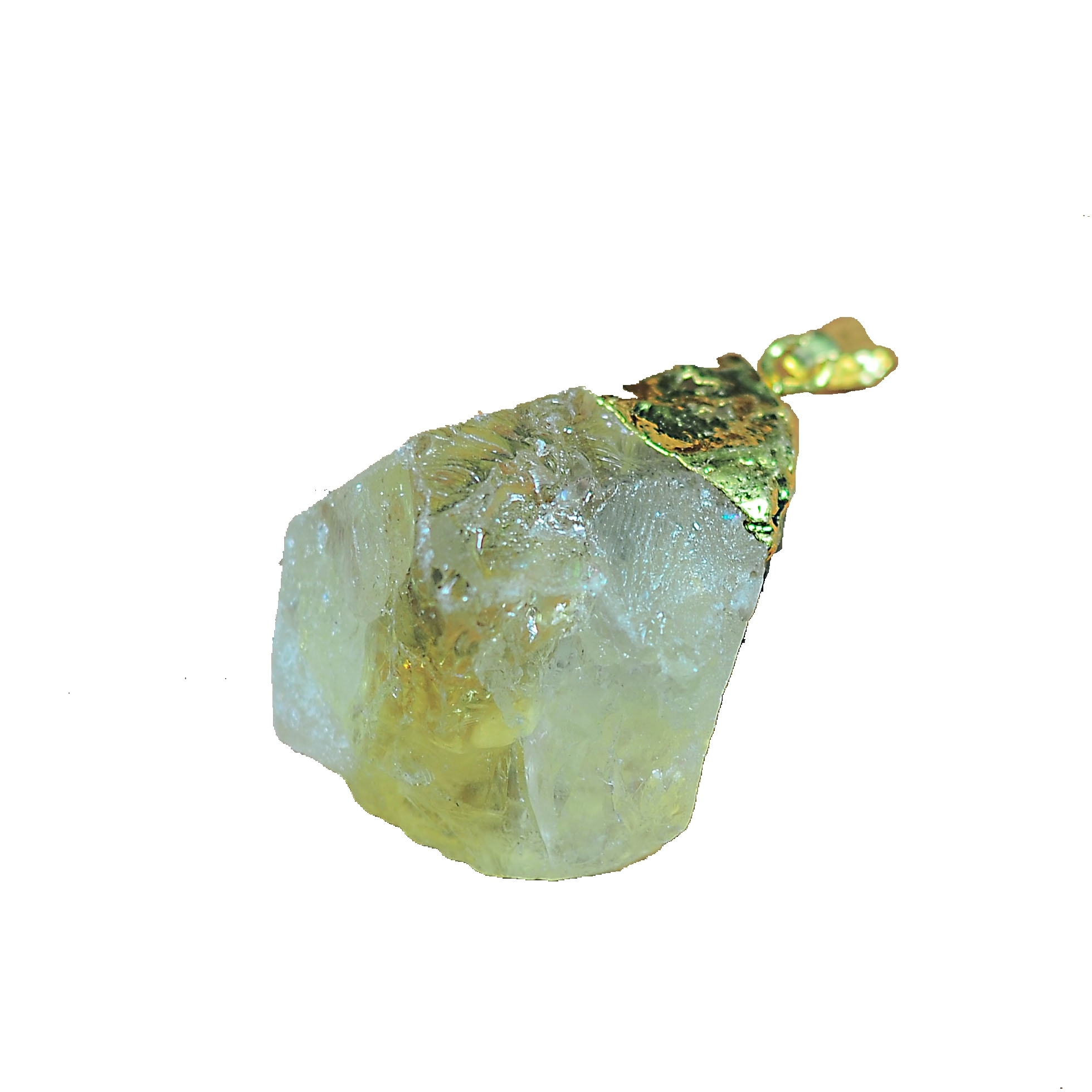 Gold Natural Raw Crystal Nugget Pendant