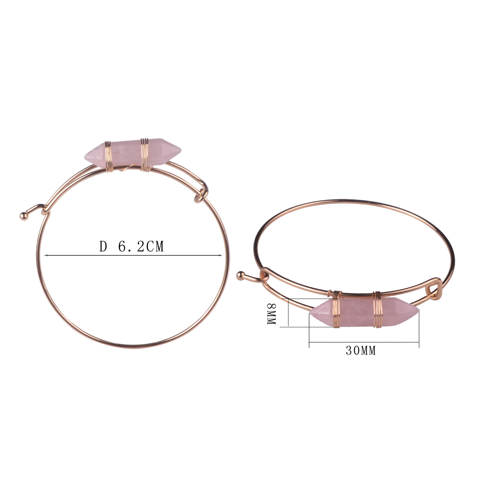 Fashion Amethyst hexagonal steel bracelet-Silver and Gold